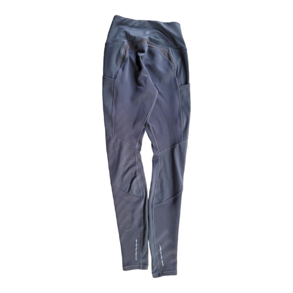 ATHLETA Black High Traverse Double Zip, Double Pocket Reflective Strip Leggins - Picture 2 of 10